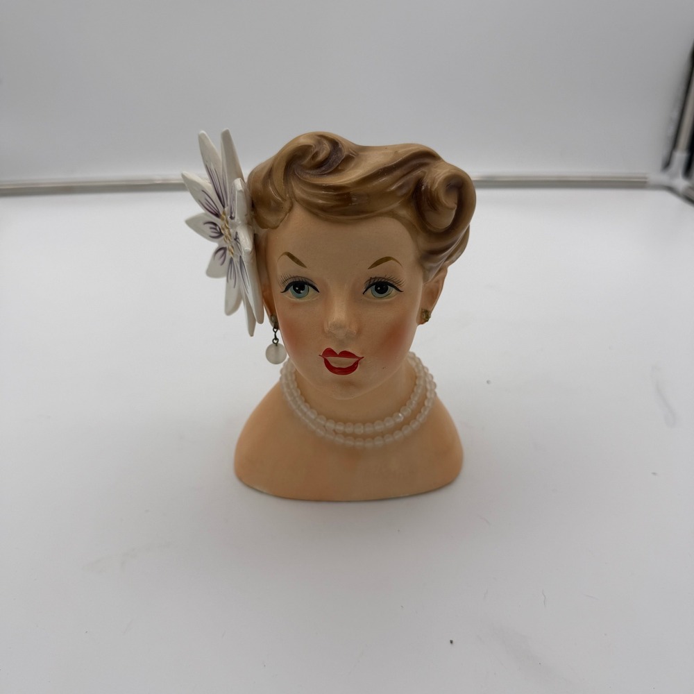RARE! Vintage 1958 Napco Lady Head Vase C3141B ESTHER WILLIAMS Japan 1950